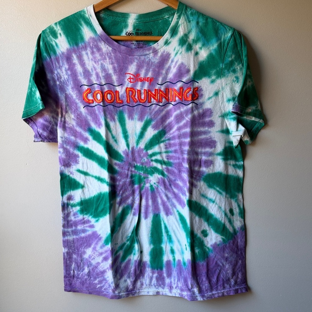 Disney Cool Runnings Purple and Green Tie-Dye Tee size M